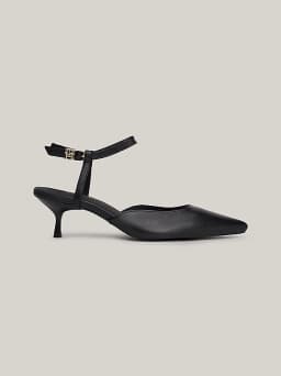 Escarpins kitten heel en cuir à monogramme TH