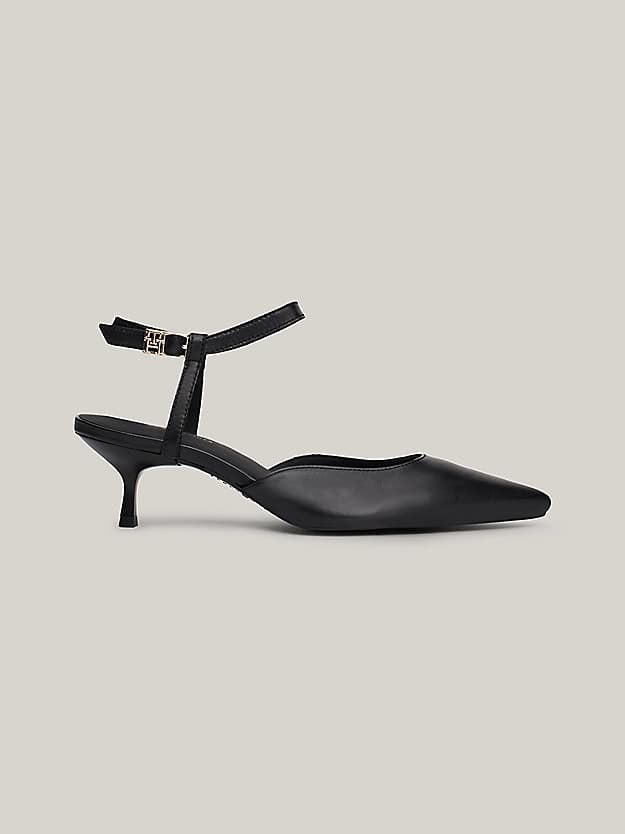 Escarpins kitten heel en cuir à monogramme TH
