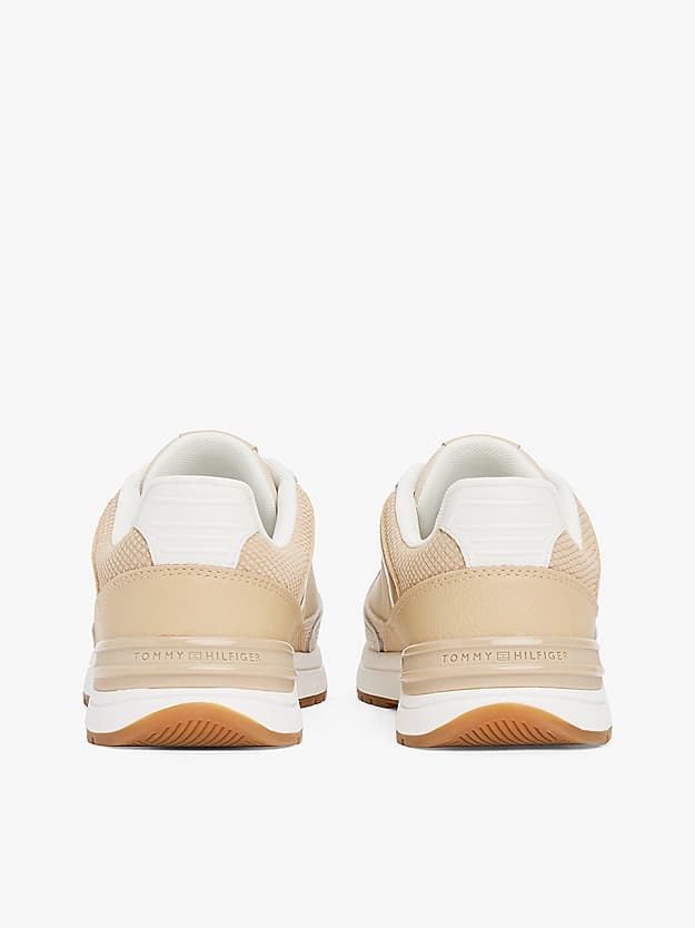 Baskets multitextures en cuir