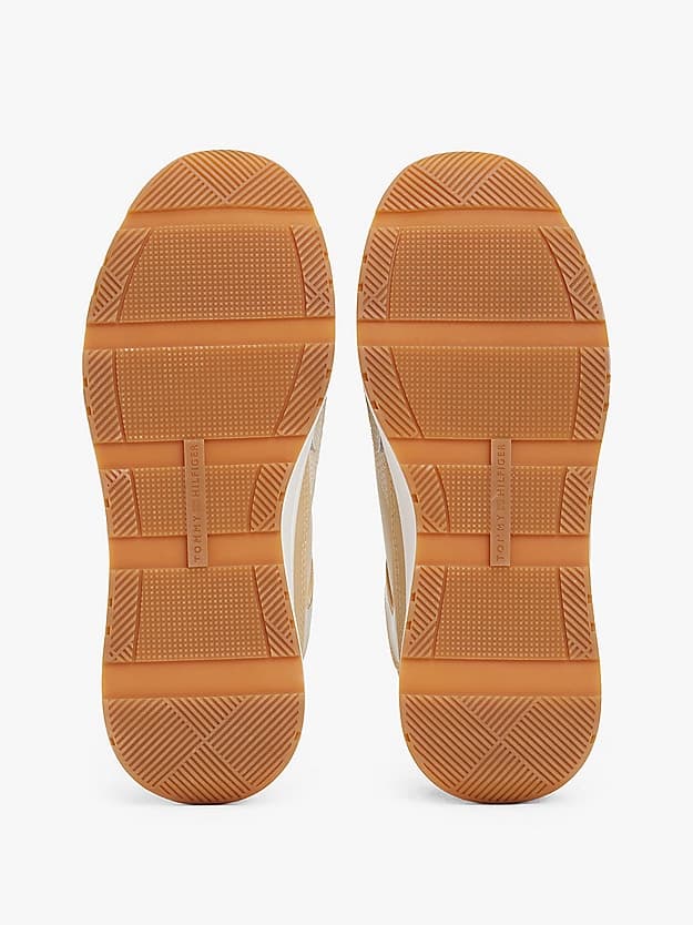 Baskets multitextures en cuir