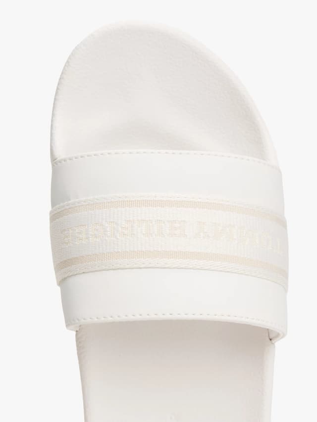 Claquettes à brides à logo en toile