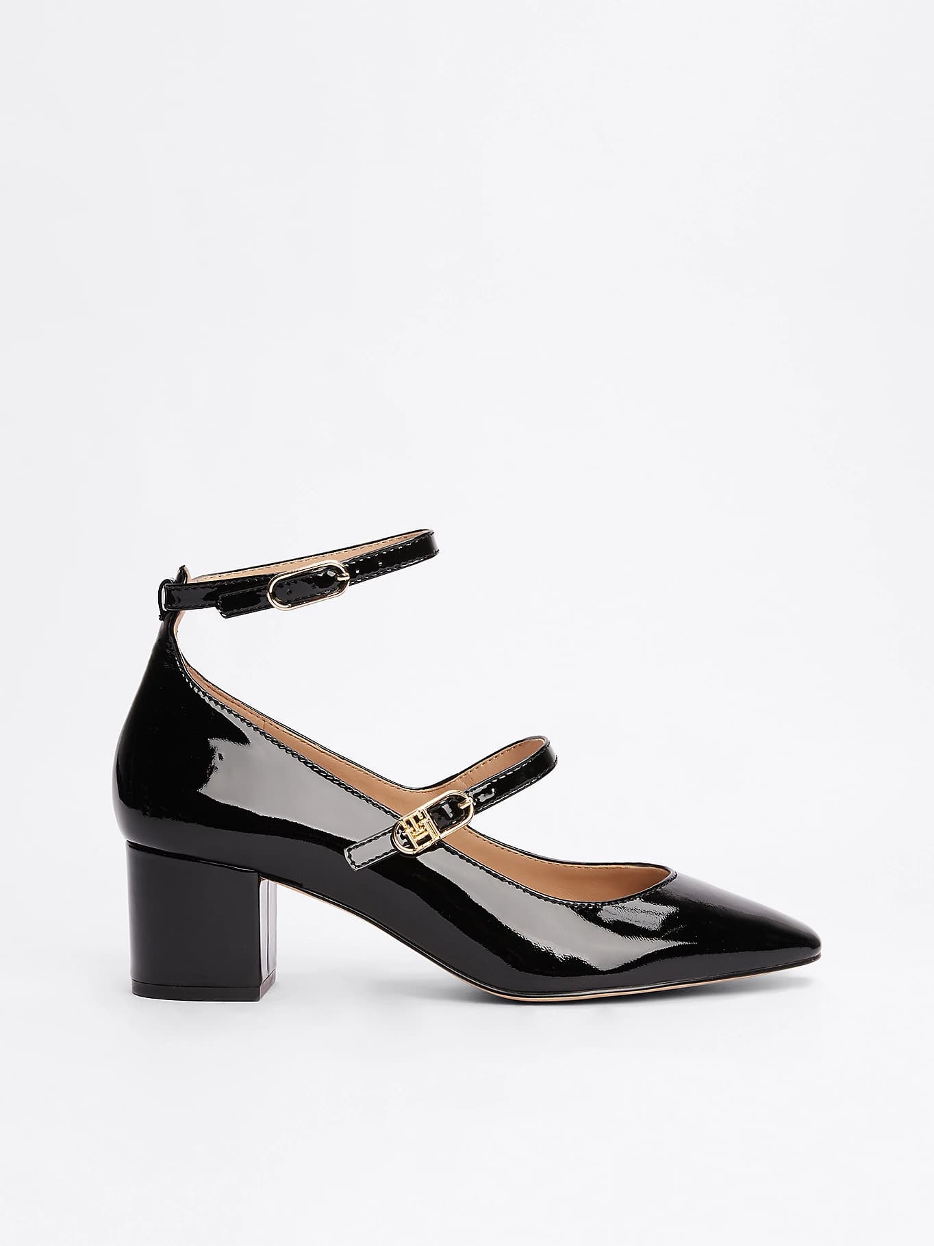Chaussures en cuir verni à double bride