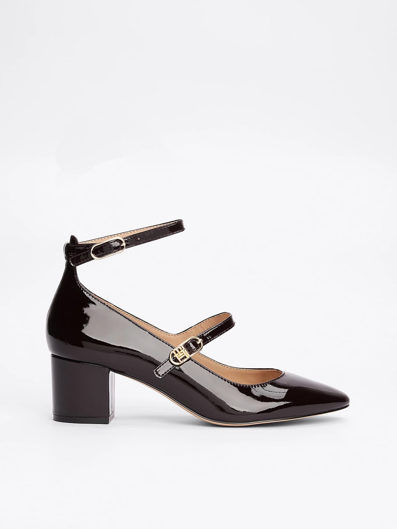 Chaussures en cuir verni à double bride
