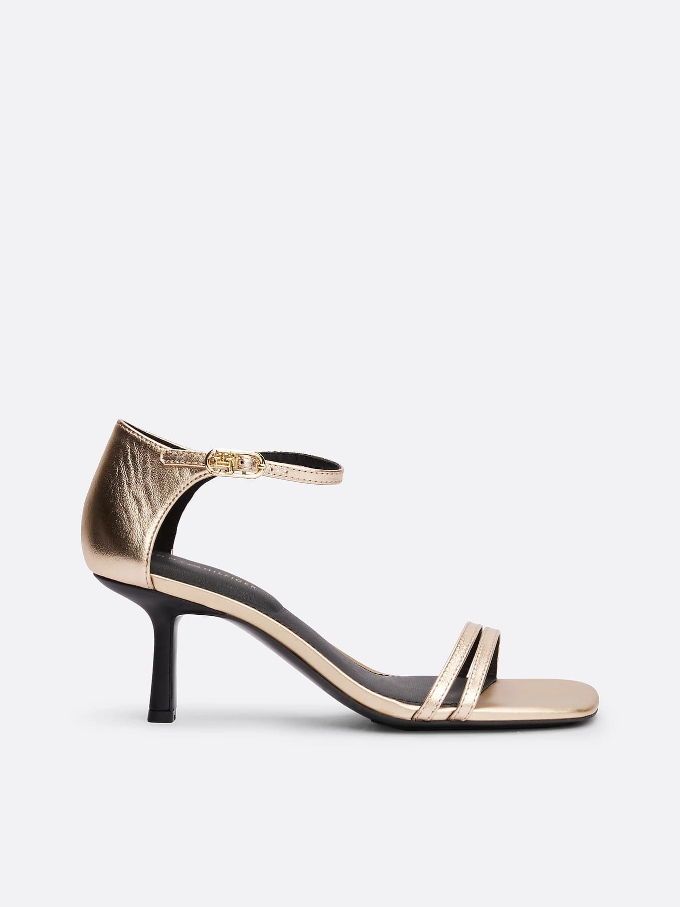 Chaussures métallisées en cuir à petit talon