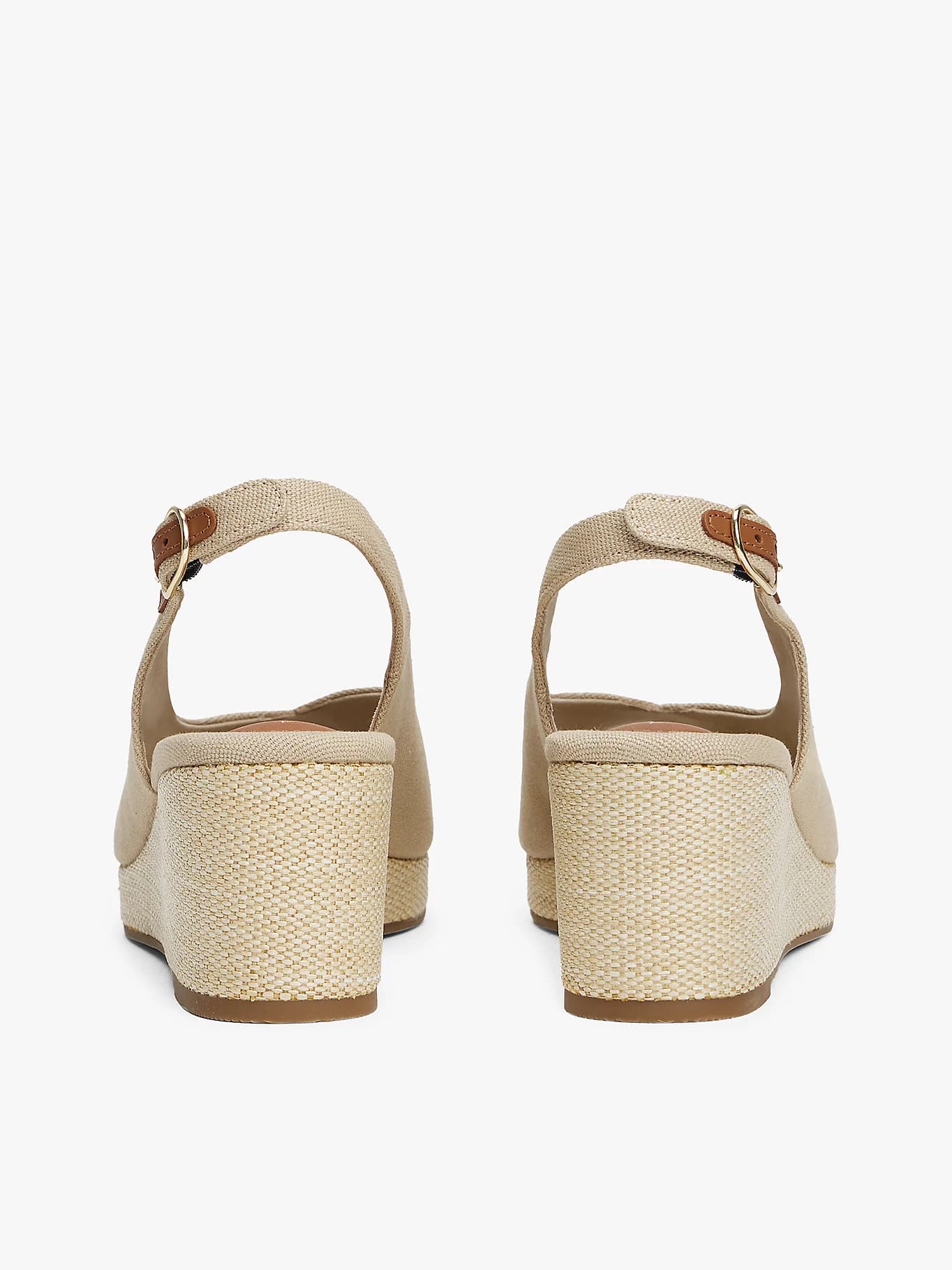 Sandales slingback compensées en toile
