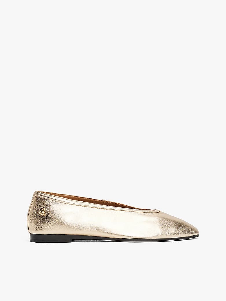 Ballerines en cuir métallisé