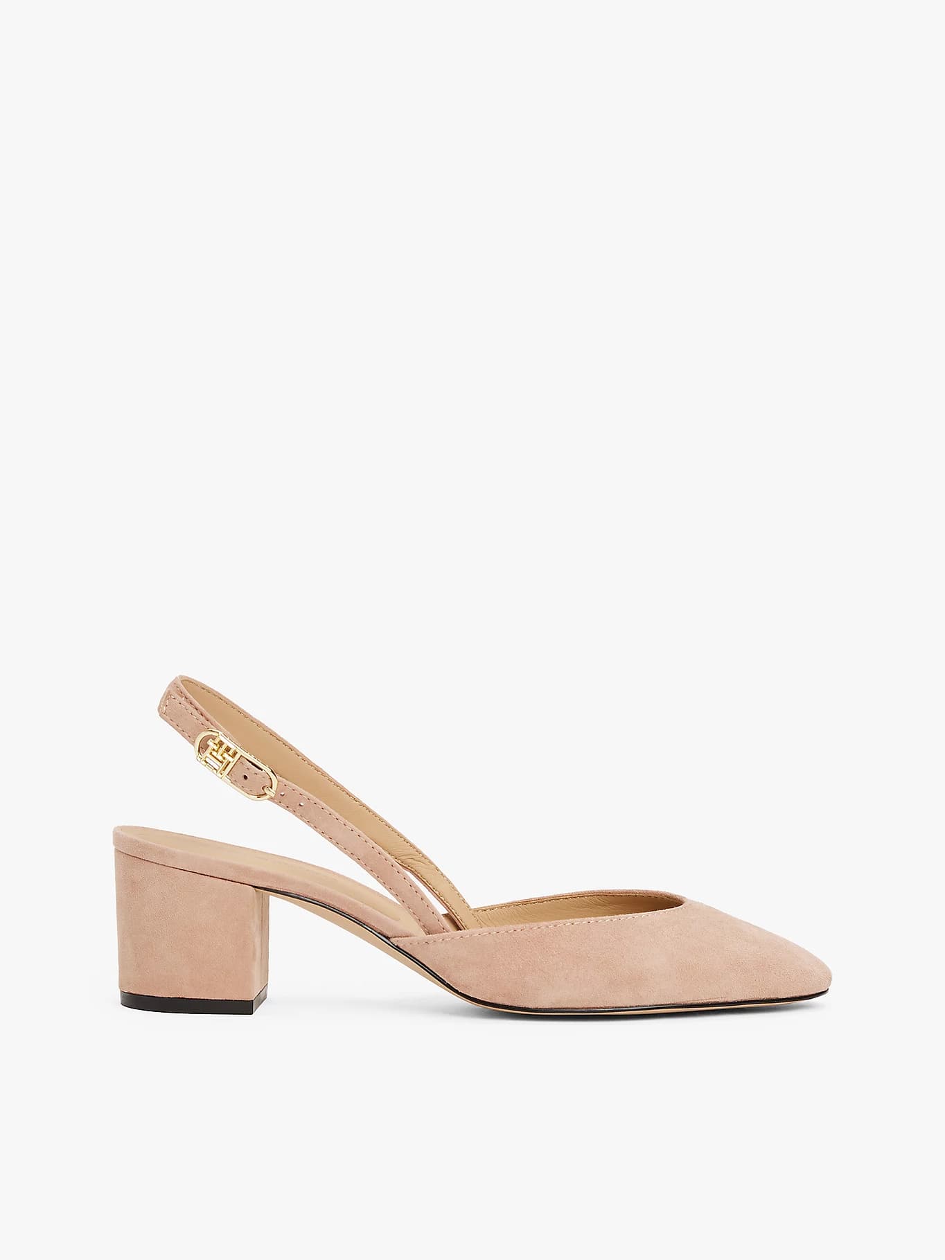 Slingbacks en daim à talon carré