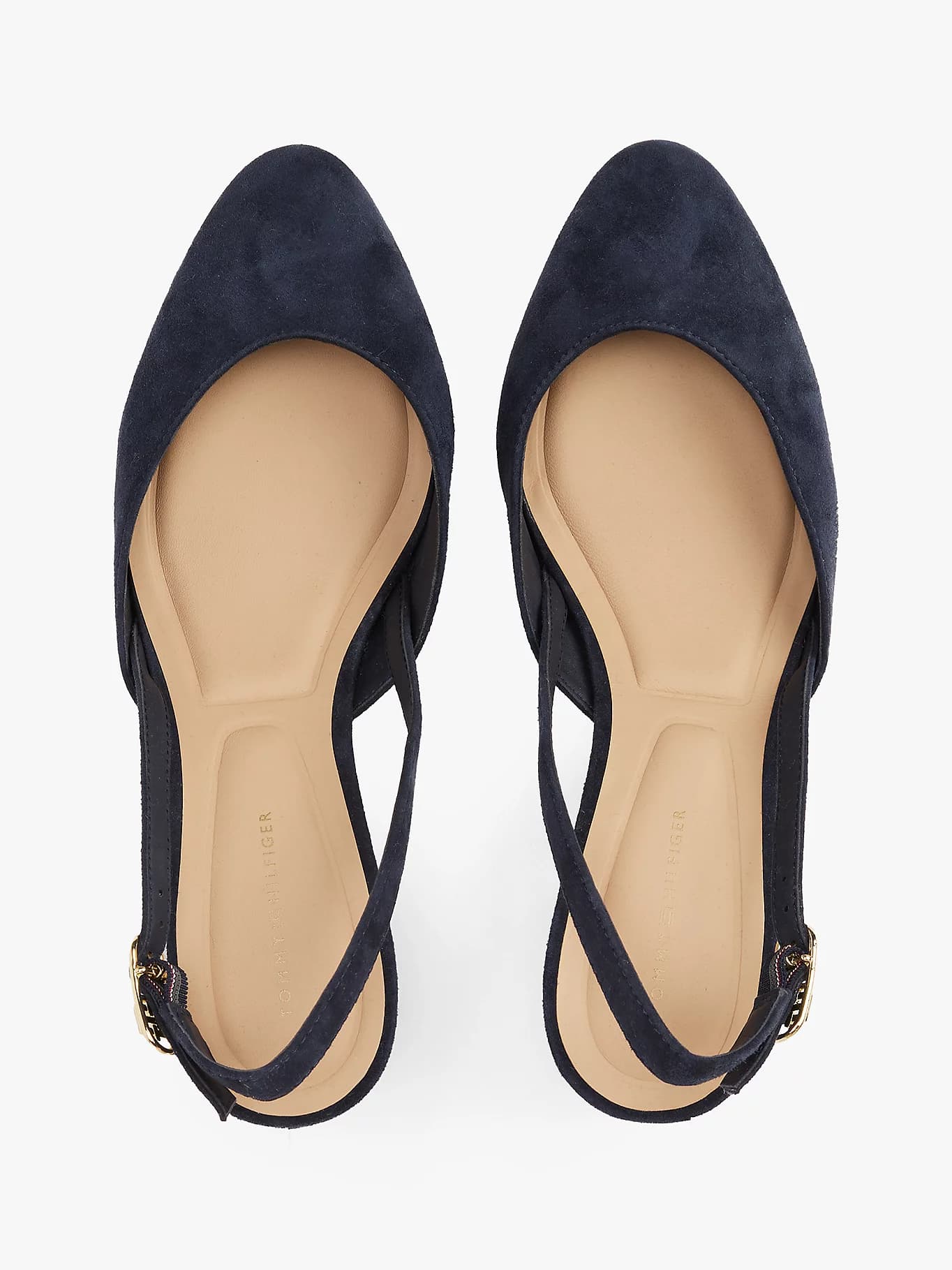 Slingbacks en daim à talon carré