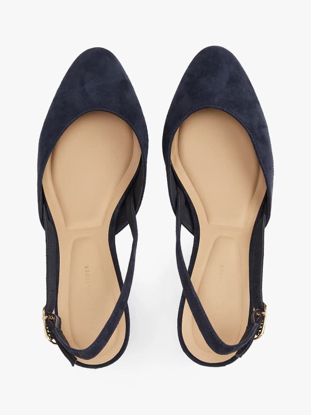 Slingbacks en daim à talon carré