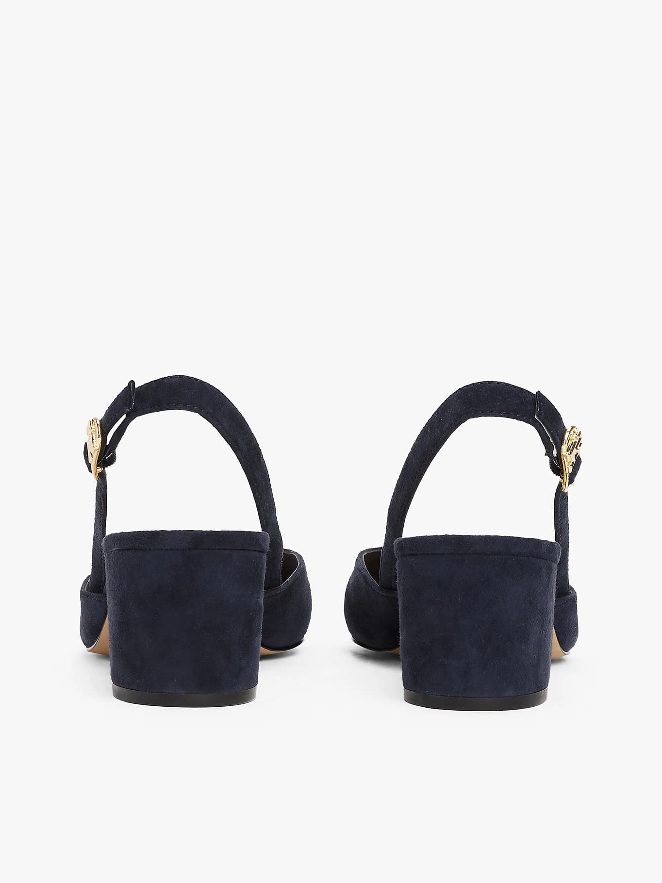 Slingbacks en daim à talon carré