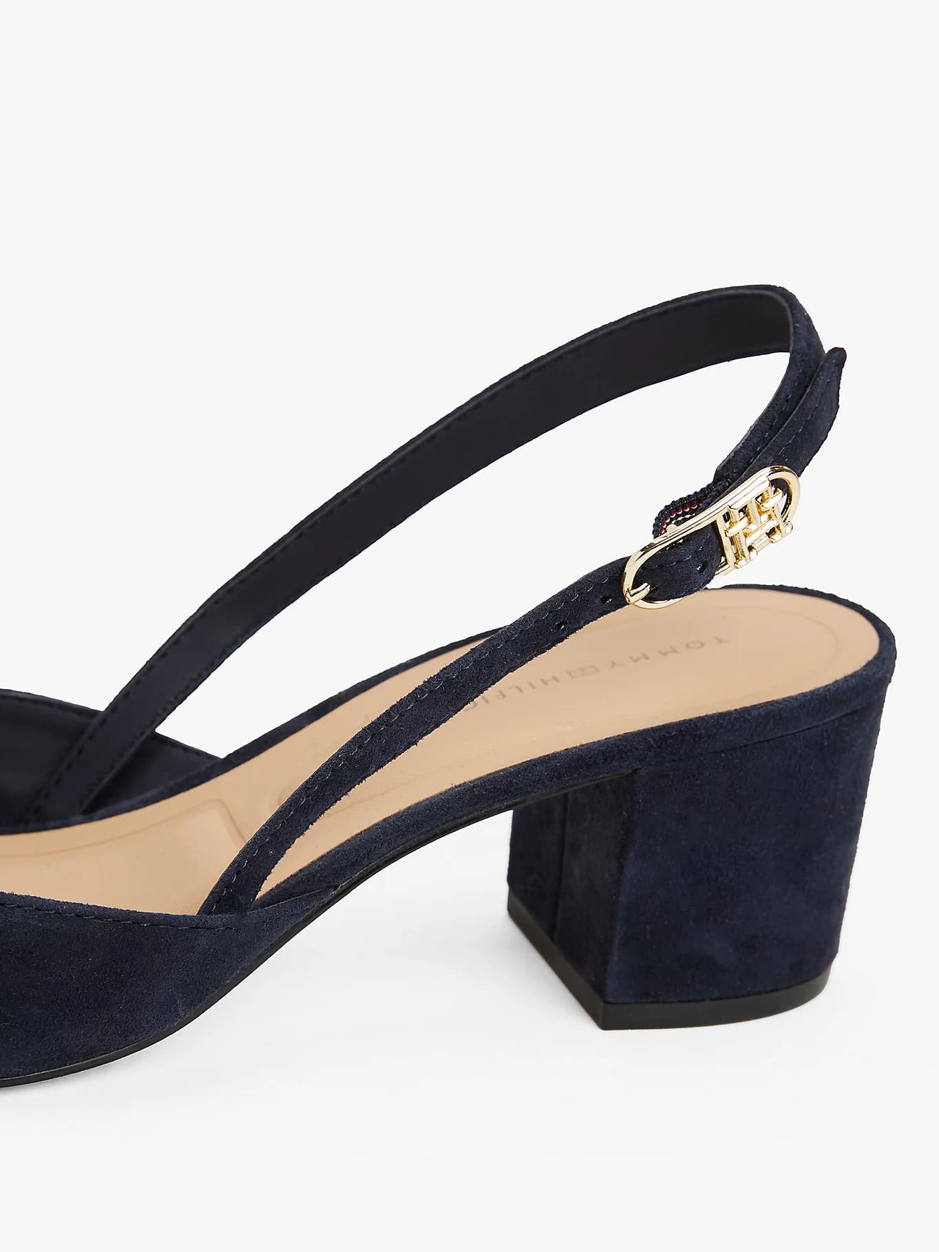 Slingbacks en daim à talon carré