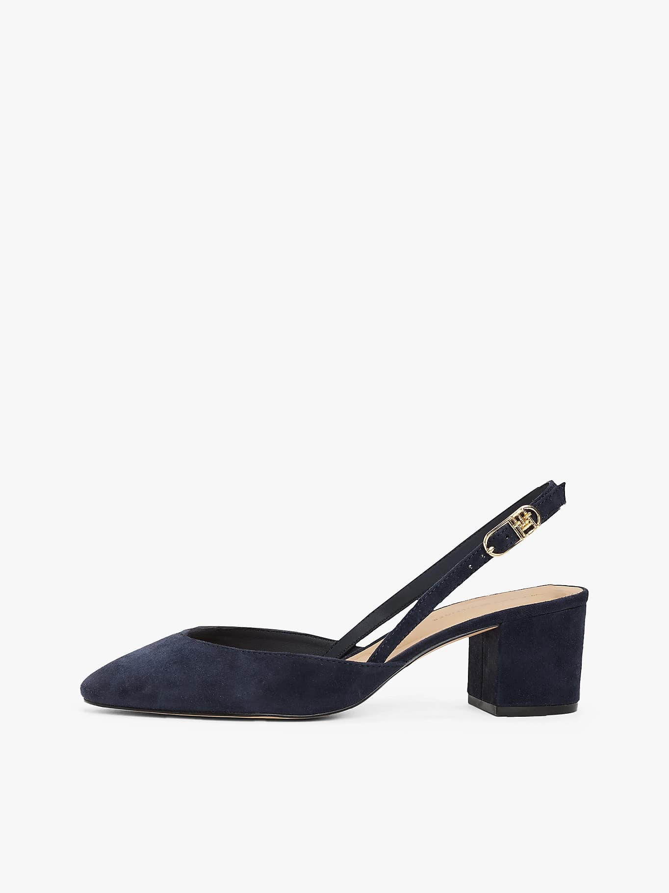 Slingbacks en daim à talon carré