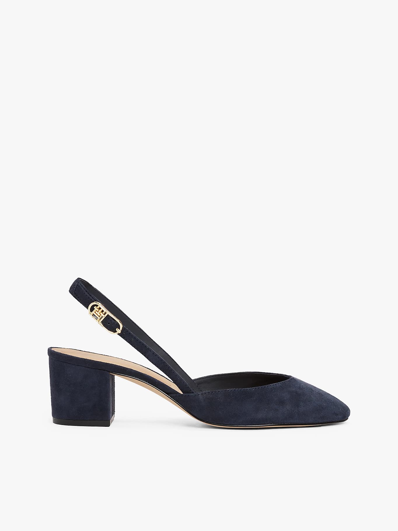 Slingbacks en daim à talon carré