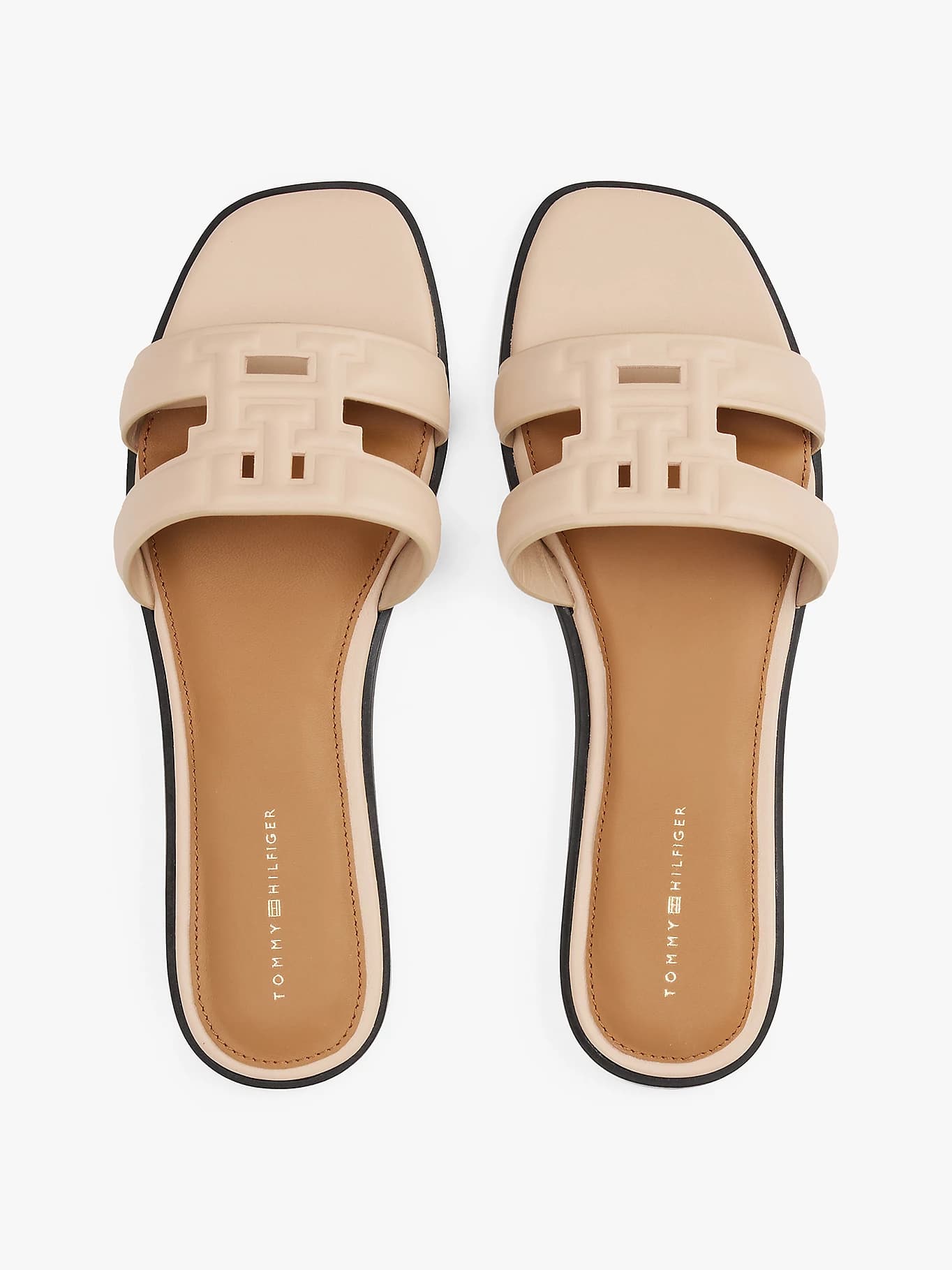 Mules en cuir à monogramme TH
