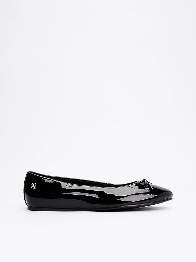 Ballerines en cuir verni à nœud