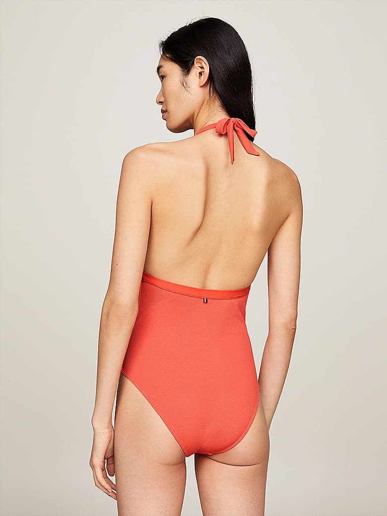Maillot de bain 1 pièce dos nu à logo