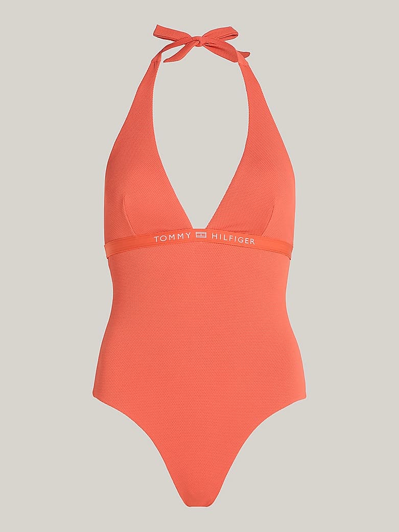 Maillot de bain 1 pièce dos nu à logo