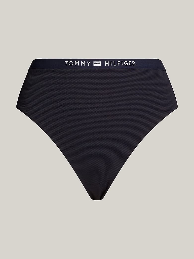 Bas de bikini cheeky taille haute à logo