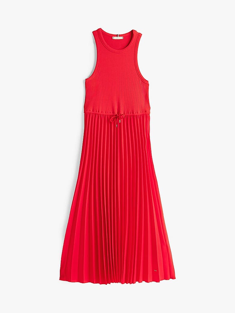 Robe midi plissée sans manches