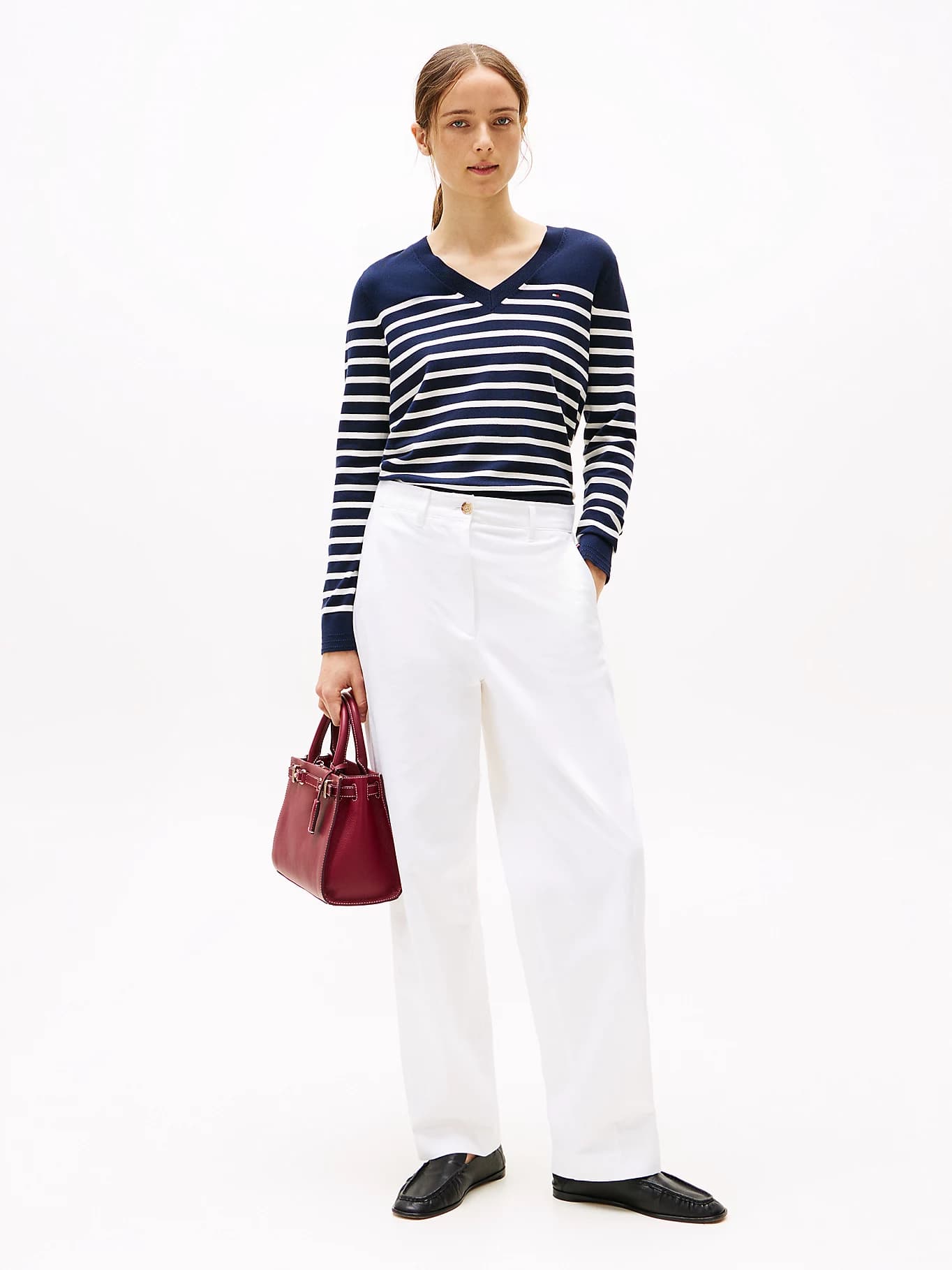 Pull en maille fine à col en V