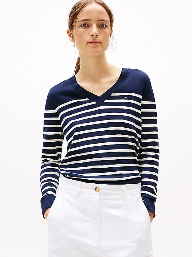Pull en maille fine à col en V