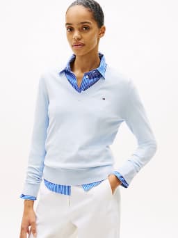 Pull en maille fine à col en V