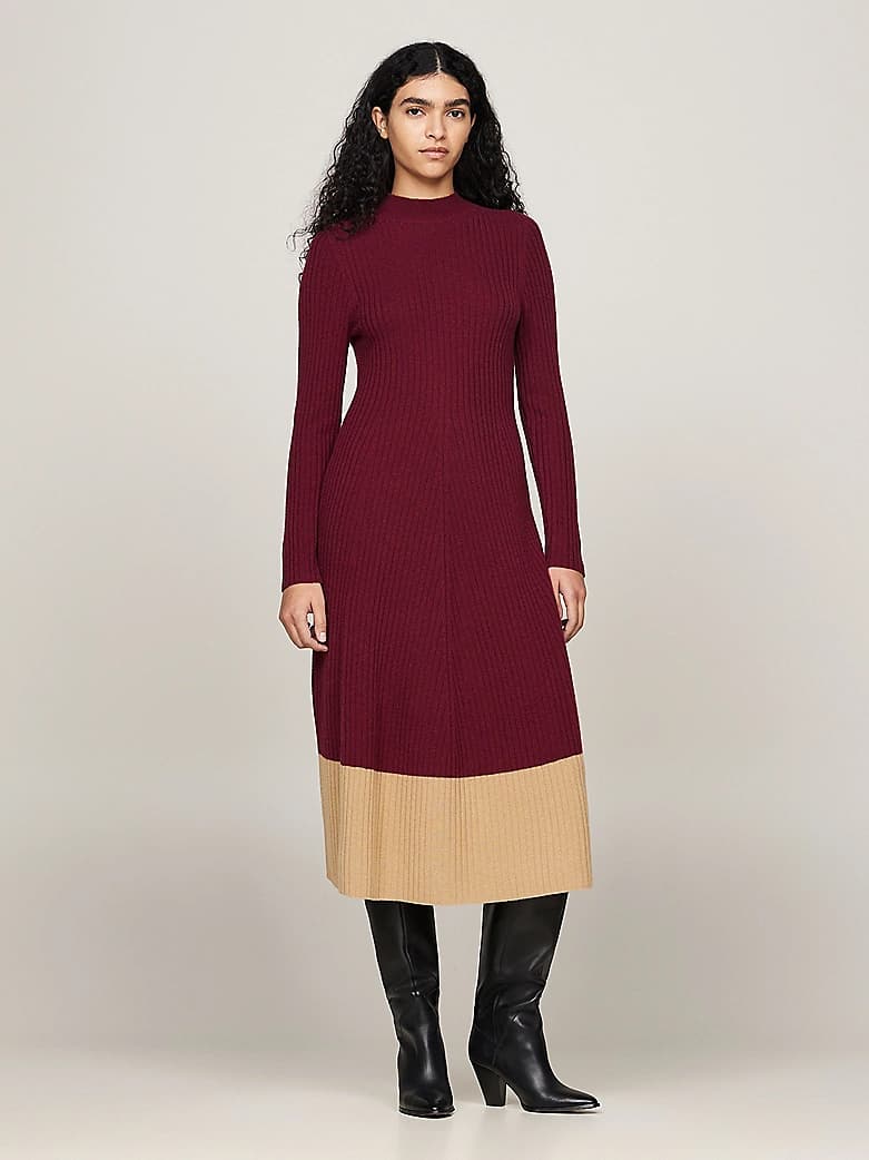 Robe pull midi moulante avec cachemire