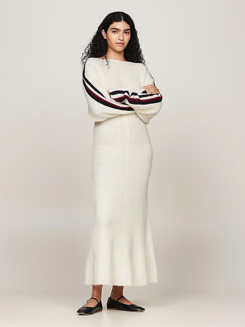 Robe pull midi en alpaga majoritaire à blason