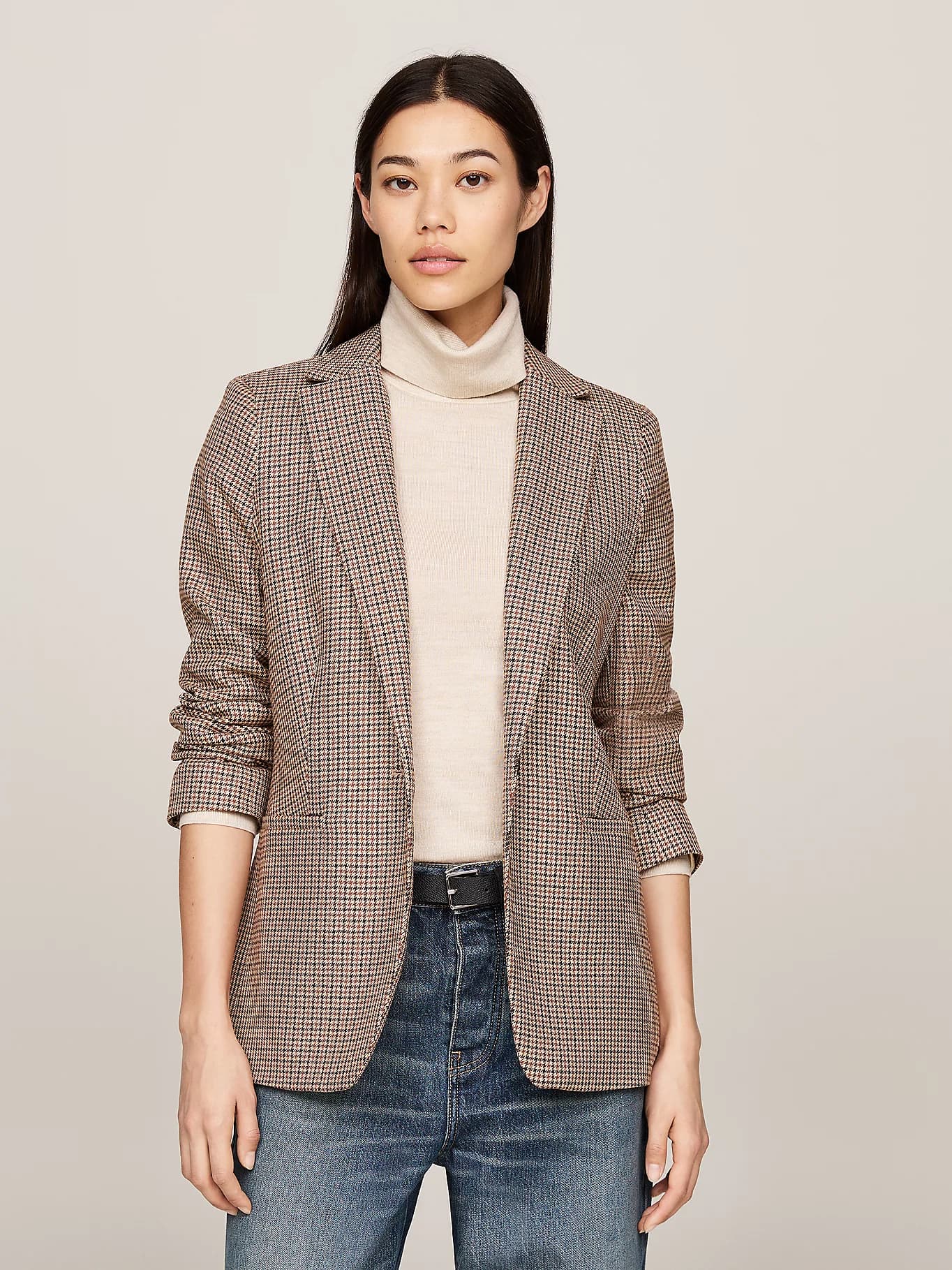 Blazer droit à carreaux