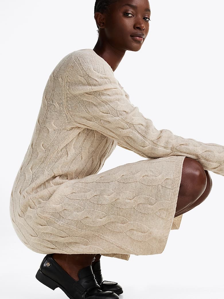 Robe polo courte en maille torsadée
