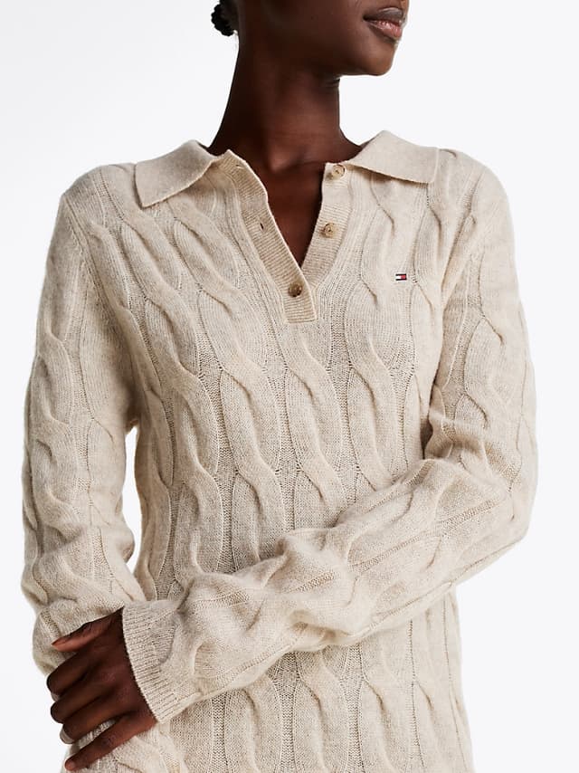 Robe polo courte en maille torsadée