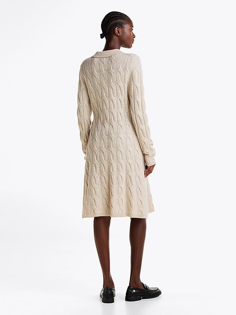 Robe polo courte en maille torsadée