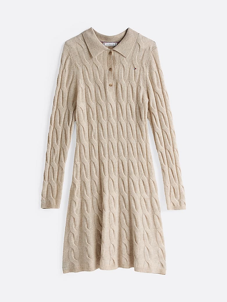 Robe polo courte en maille torsadée