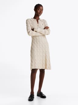 Robe polo courte en maille torsadée