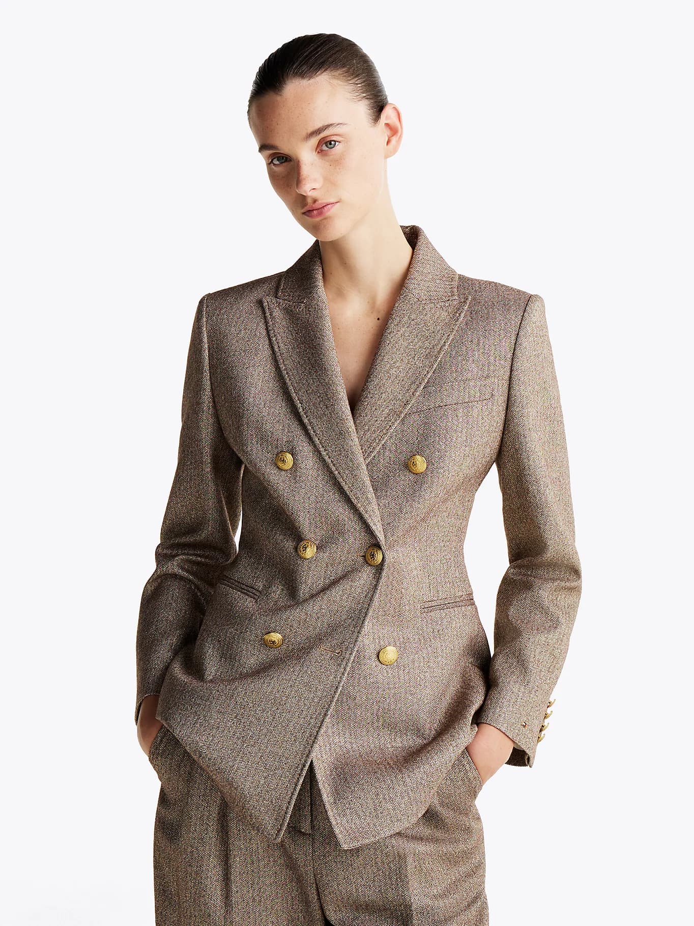 Blazer croisé ajusté TH x Festive métallisé