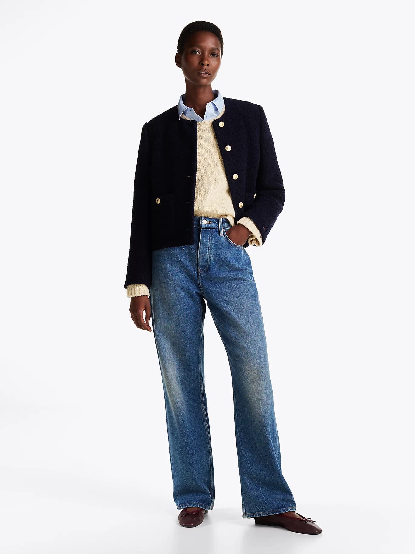 Jean droit taille mi-haute