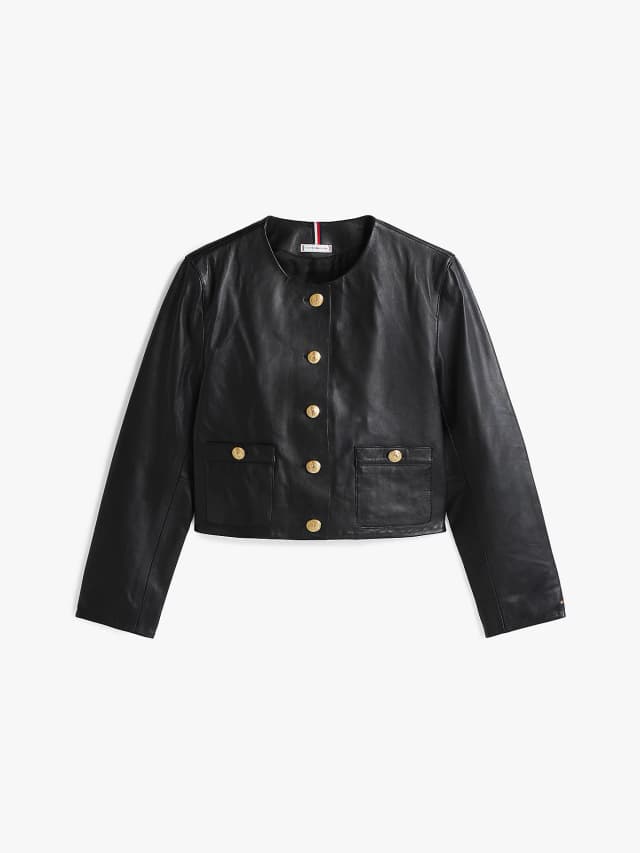 Veste courte en cuir