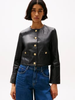 Veste courte en cuir