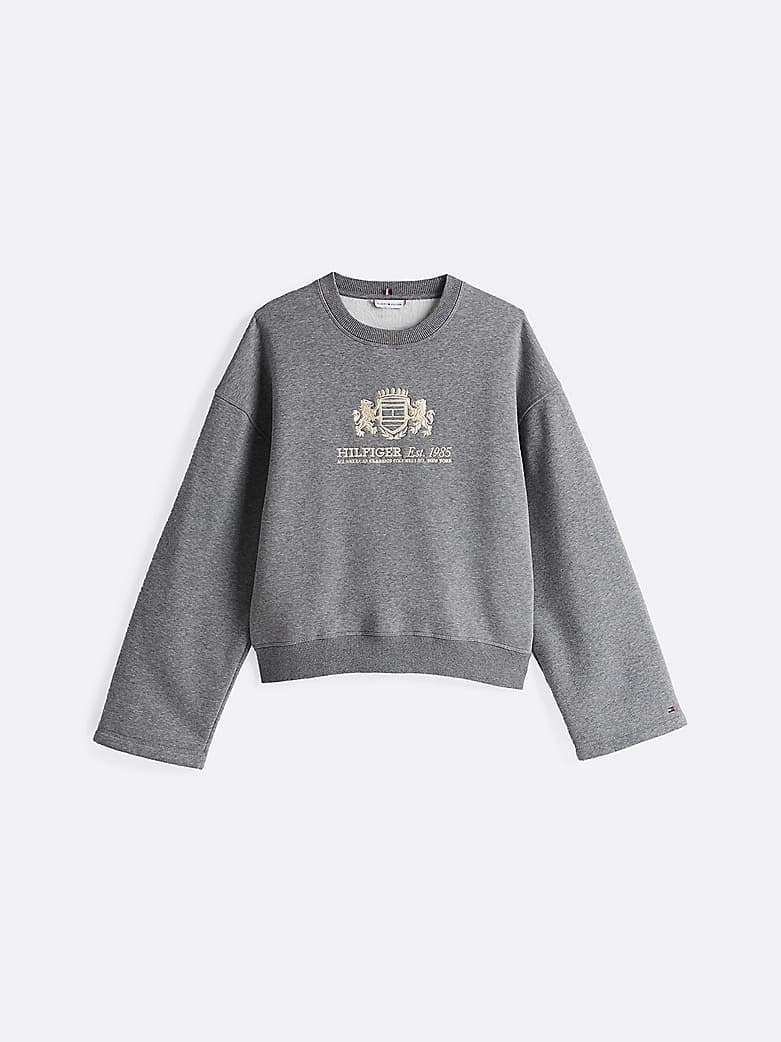 Sweat à manches larges et logo brodé
