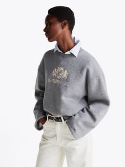 Sweat à manches larges et logo brodé