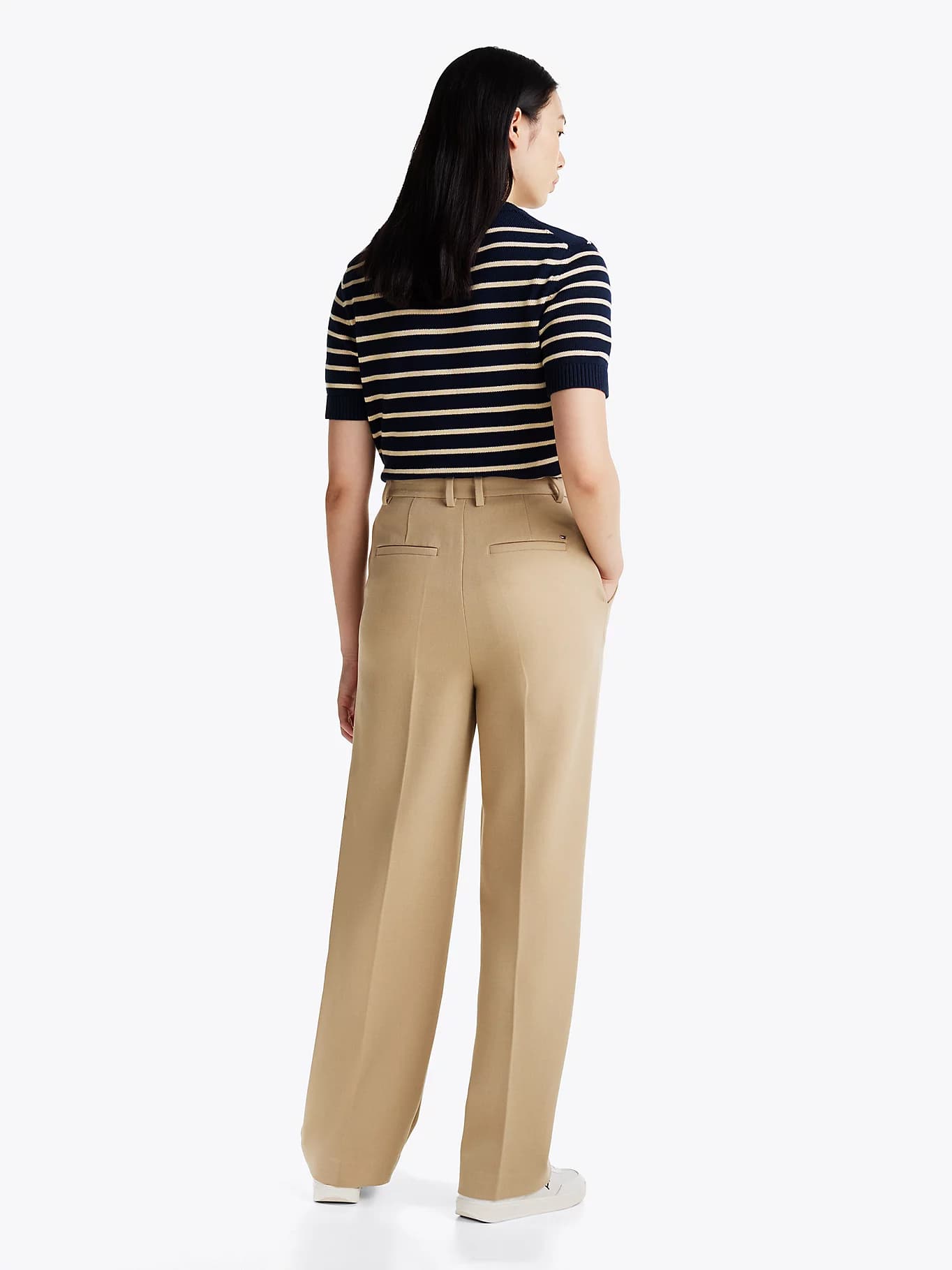 Pantalon droit décontracté à coutures