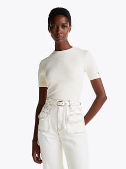 T-shirt ajusté et côtelé