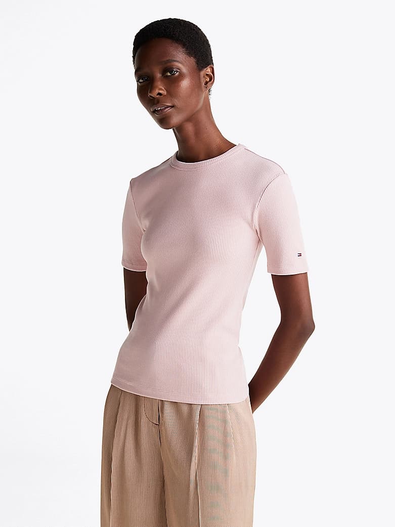 T-shirt ajusté et côtelé
