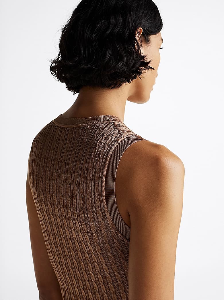 Robe ajustée longue en maille torsadée