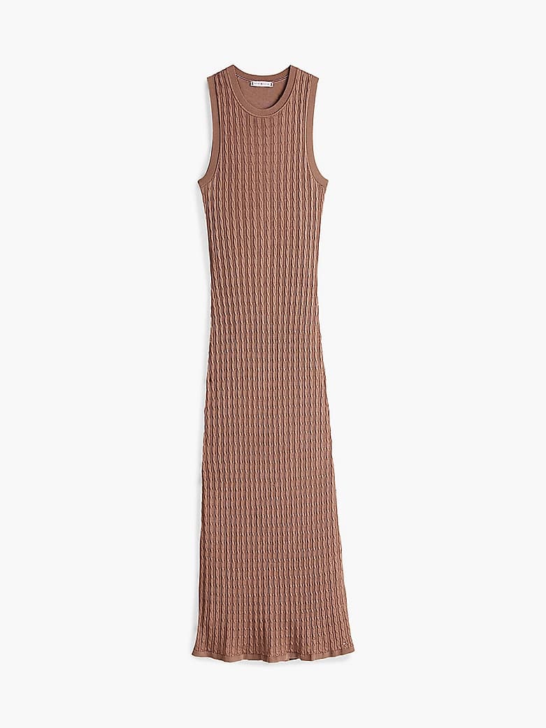 Robe ajustée longue en maille torsadée