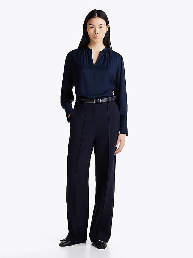 Blouse décontractée col en V ruché