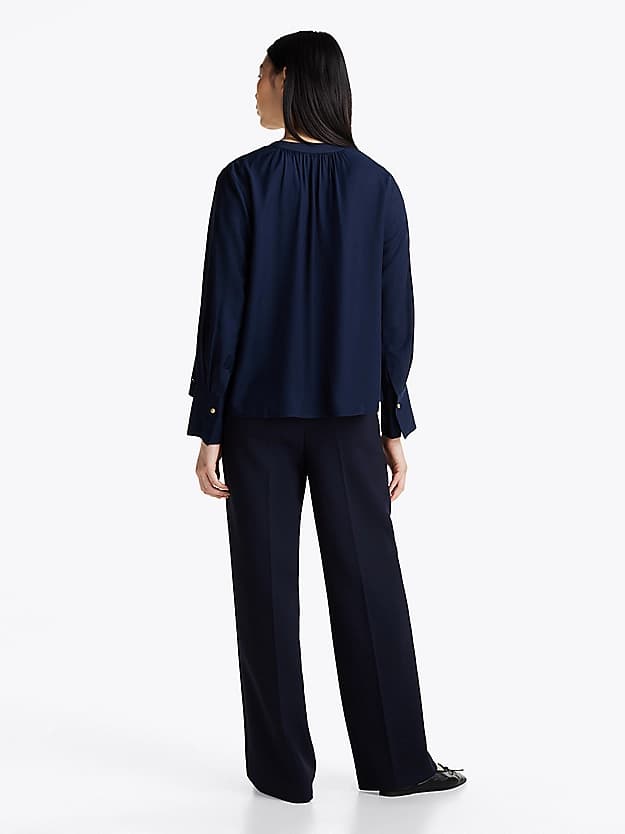 Blouse décontractée col en V ruché