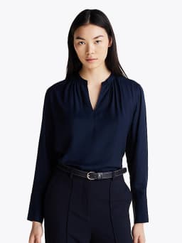 Blouse décontractée col en V ruché
