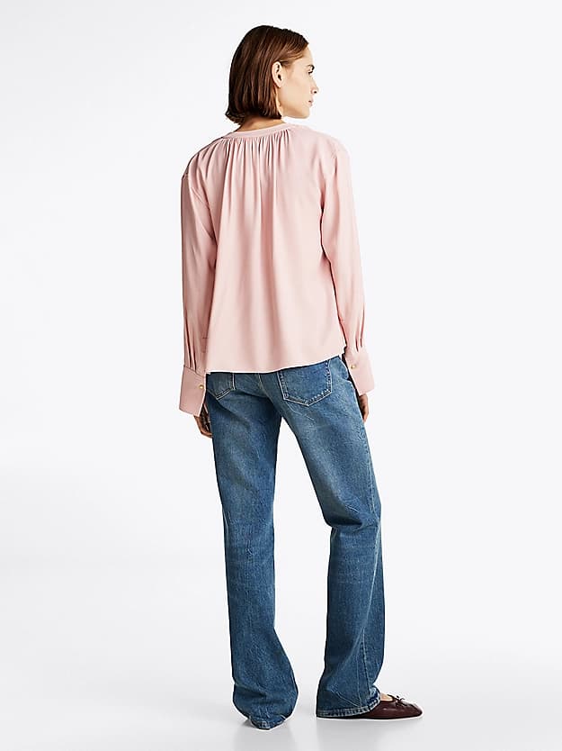Blouse décontractée col en V ruché