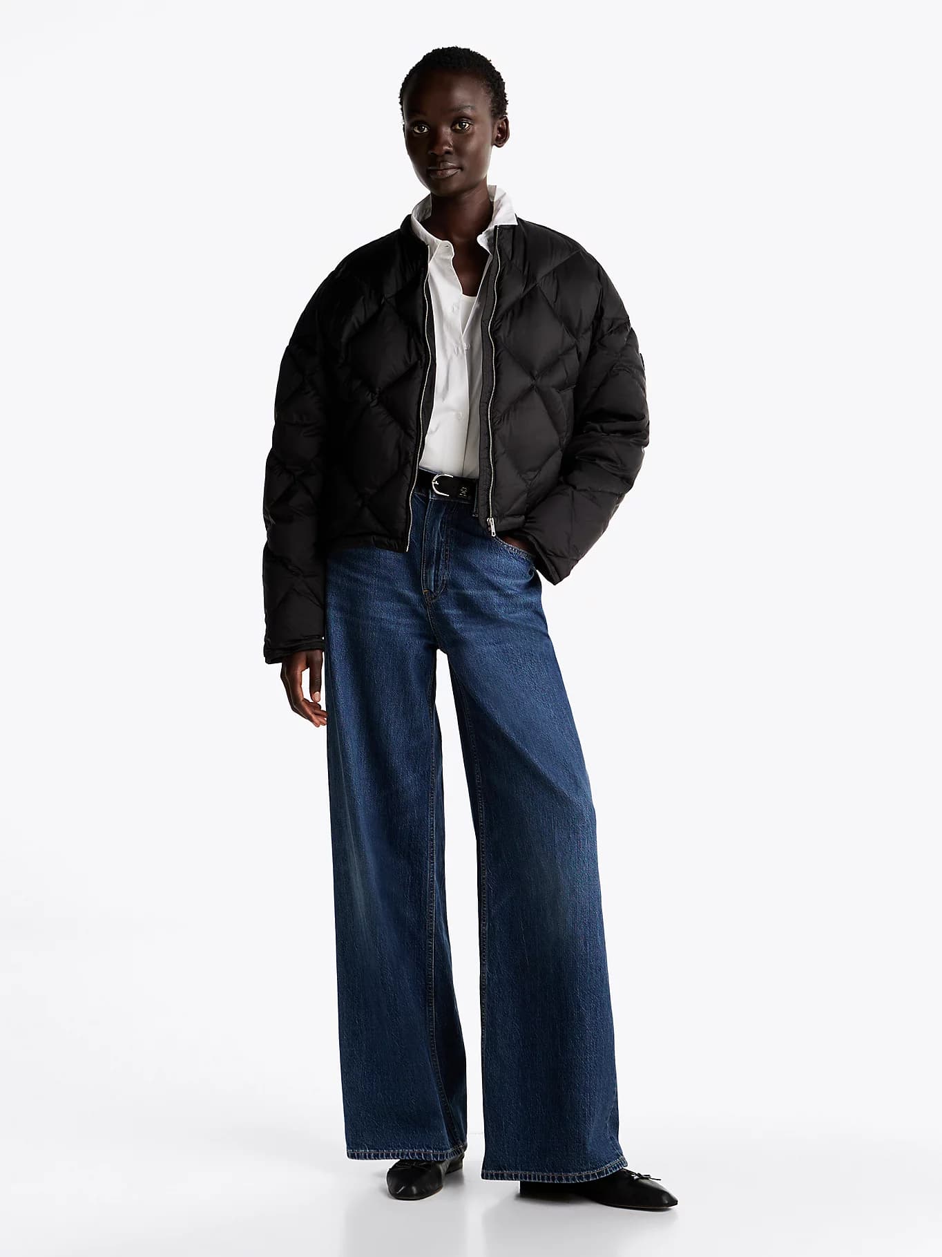 Bomber décontracté matelassé de duvet